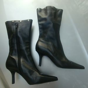 Black Leather 'Ann Marino' Boots